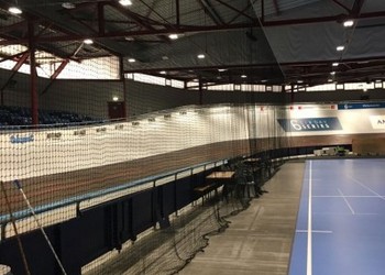 Scheidingsnet op rail Indoor Wielerbaan Amsterdam