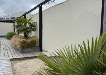 schaduwdoek sahara sand Hoveniers Tuin Zorg Lake seven